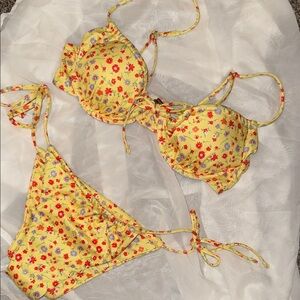 Floral Yellow Bikini Set